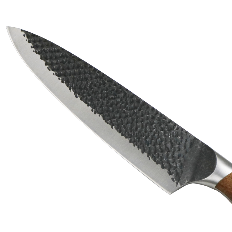 Japansk smidd 430 bolster Rostfritt Stål Kniv Acacia Trä Acacia Handtag med block kock kniv 