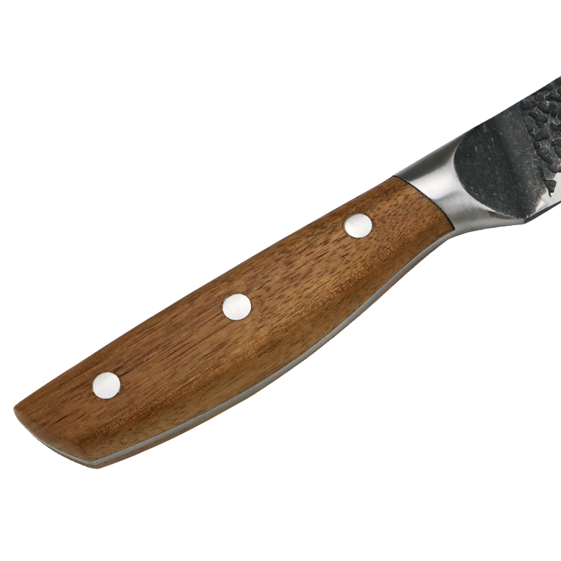 Japansk smidd 430 bolster Rostfritt Stål Kniv Acacia Trä Acacia Handtag med block kock kniv 