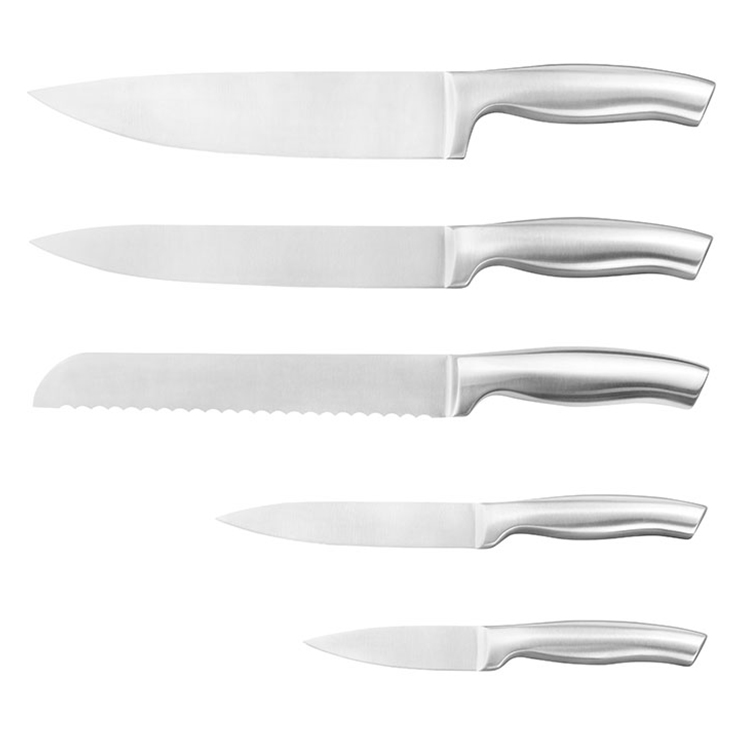 Ny design 6 st liten storlek multifunktionell kniv set kök kniv set med trähållare 