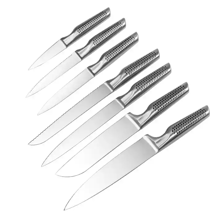 5 stycken Hollow Handtag Rostfritt Stål Knife Set Japansk Knife Set 